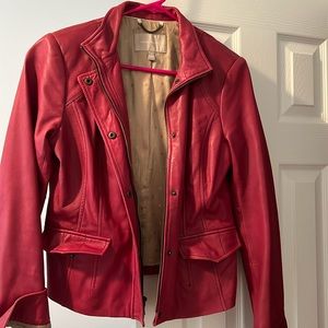 Burgundy leather jacket